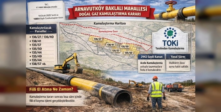 Arnavutköy Baklalı’da Acele Kamulaştırma Kararı