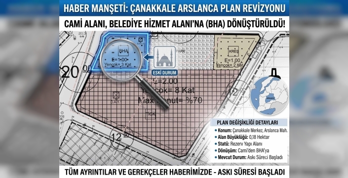 Bakanlık Onayladı: Çanakkale Merkez'de 0,18 Hektarlık Rezerv Alanda Fonksiyon Değişti!