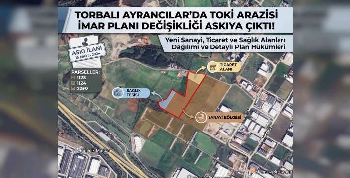 İzmir Torbalı Ayrancılar İmar Planı Değişikliği Askıya Çıktı! TOKİ Arazisinde Büyük Dönüşüm