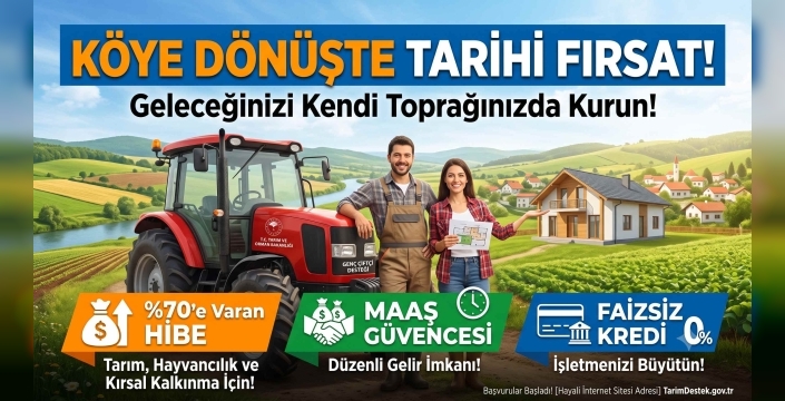 Köye Dönüşte Tarihi Fırsat: %70'e Varan Hibe, Maaş Güvencesi ve Faizsiz Kredi!