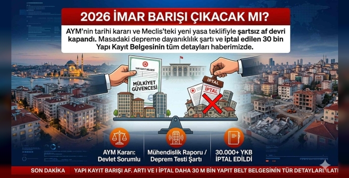 30 Bin Yapı Kayıt Belgesi İptal Edildi! 2026 İmar Barışı Bekleyenlere Kritik Uyarı