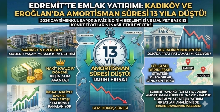 Edremit’te Emlak Yatırımı: Kadıköy ve Eroğlan’da Amortisman Süresi 13 Yıla Düştü!