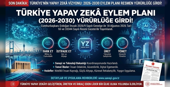 Resmî Gazete'de Yayımlandı: Türkiye Yapay Zekâ Eylem Planı (2026-2030) Yürürlüğe Girdi